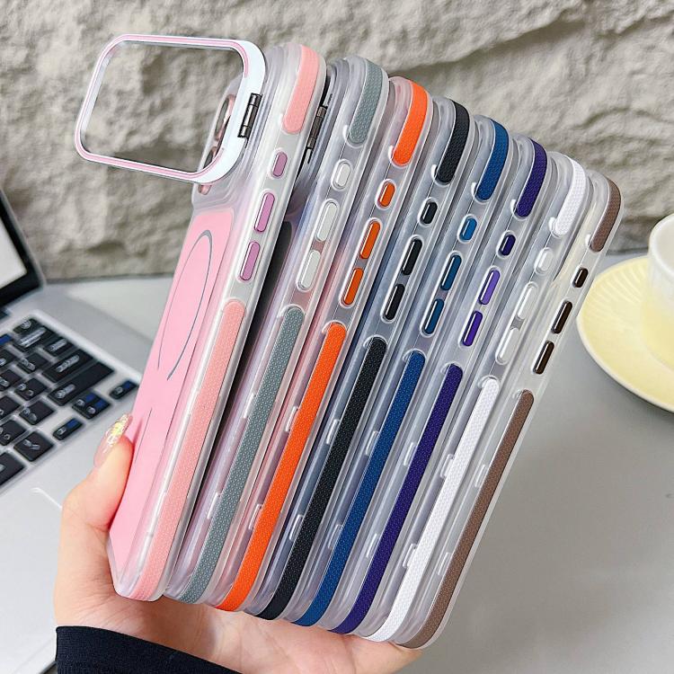 For iPhone 17 Pro Electroplated Lens Holder MagSafe PC Hybrid TPU Phone Case