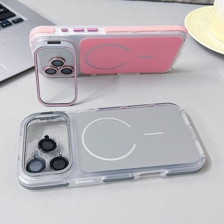 For iPhone 17 Pro Electroplated Lens Holder MagSafe PC Hybrid TPU Phone Case