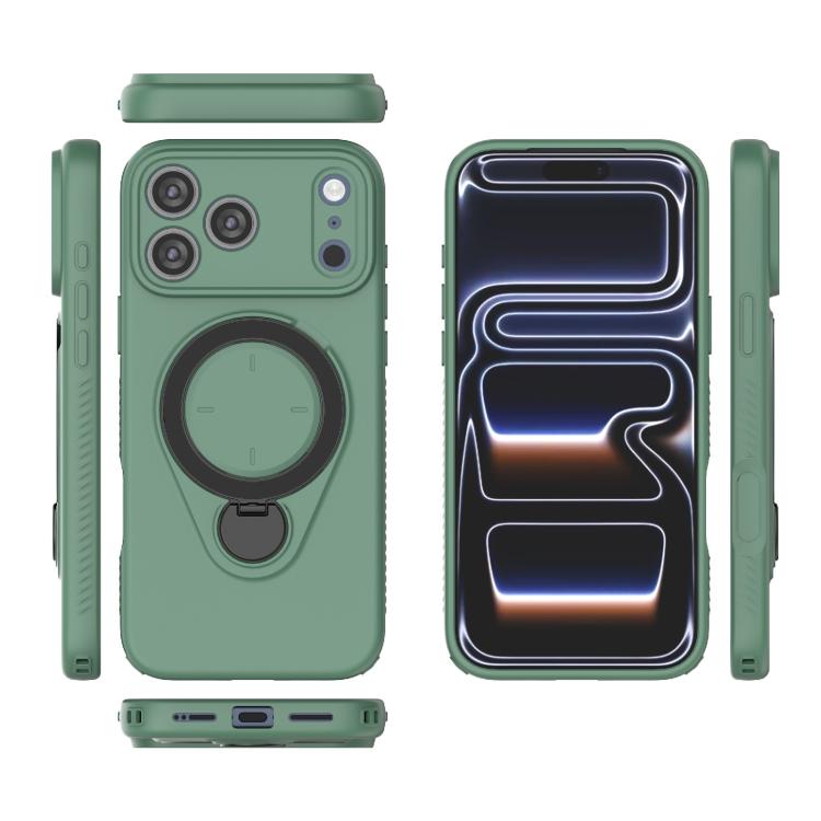 For iPhone 17 Pro Max Ring Shield MagSafe TPU Phone Case with 360 Degree Rotating Holder