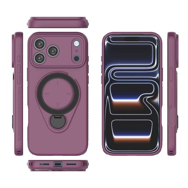 For iPhone 17 Pro Max Ring Shield MagSafe TPU Phone Case with 360 Degree Rotating Holder
