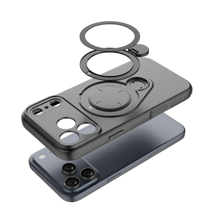 For iPhone 17 Pro Max Ring Shield MagSafe TPU Phone Case with 360 Degree Rotating Holder