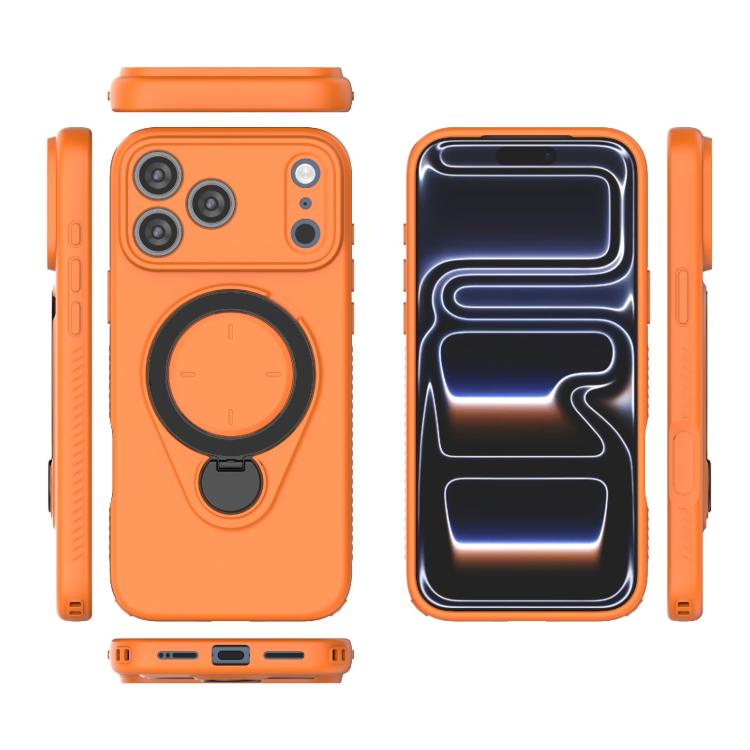 For iPhone 17 Pro Max Ring Shield MagSafe TPU Phone Case with 360 Degree Rotating Holder