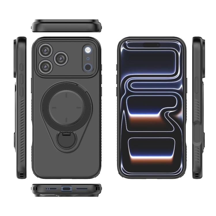 For iPhone 17 Pro Max Ring Shield MagSafe TPU Phone Case with 360 Degree Rotating Holder
