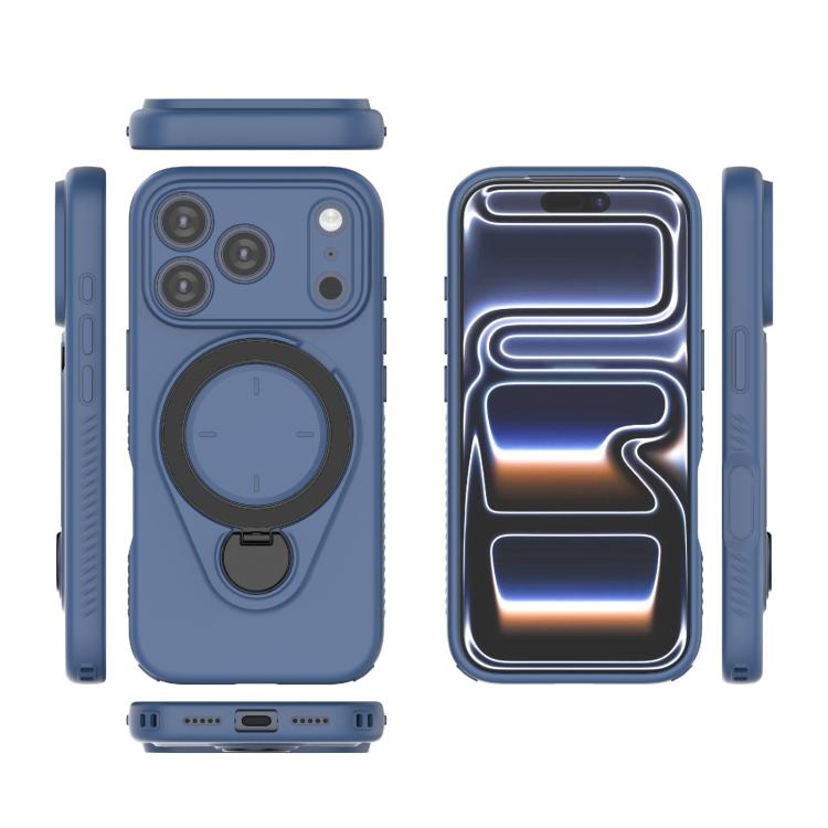 For iPhone 17 Pro Ring Shield MagSafe TPU Phone Case with 360 Degree Rotating Holder