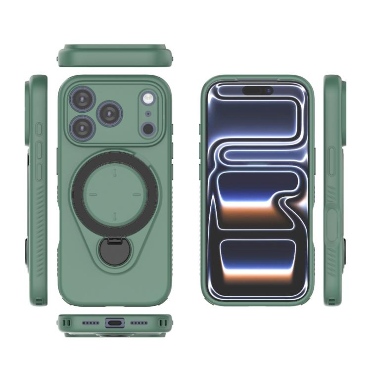 For iPhone 17 Pro Ring Shield MagSafe TPU Phone Case with 360 Degree Rotating Holder