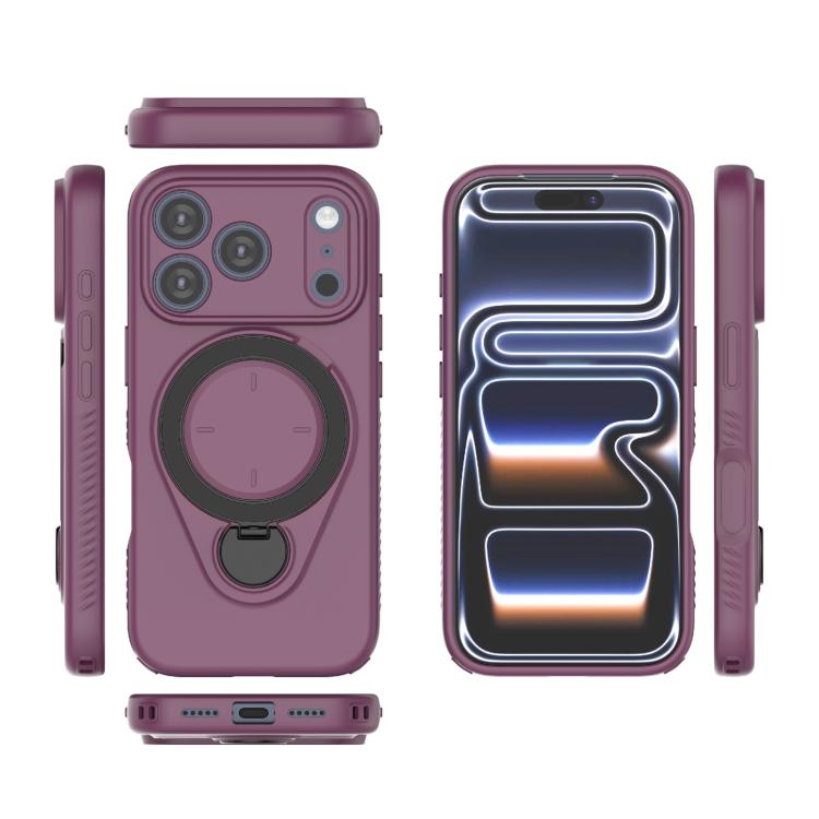 For iPhone 17 Pro Ring Shield MagSafe TPU Phone Case with 360 Degree Rotating Holder