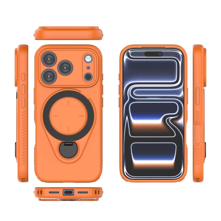 For iPhone 17 Pro Ring Shield MagSafe TPU Phone Case with 360 Degree Rotating Holder