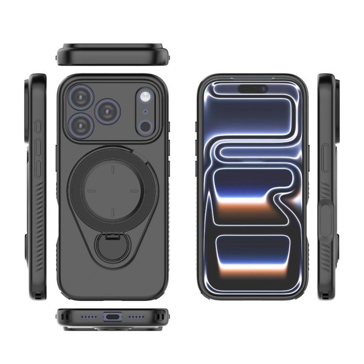 For iPhone 17 Pro Ring Shield MagSafe TPU Phone Case with 360 Degree Rotating Holder