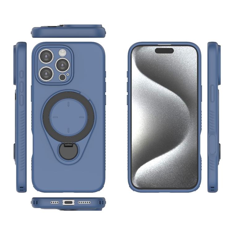 For iPhone 16 Pro Max Ring Shield MagSafe TPU Phone Case with 360 Degree Rotating Holder