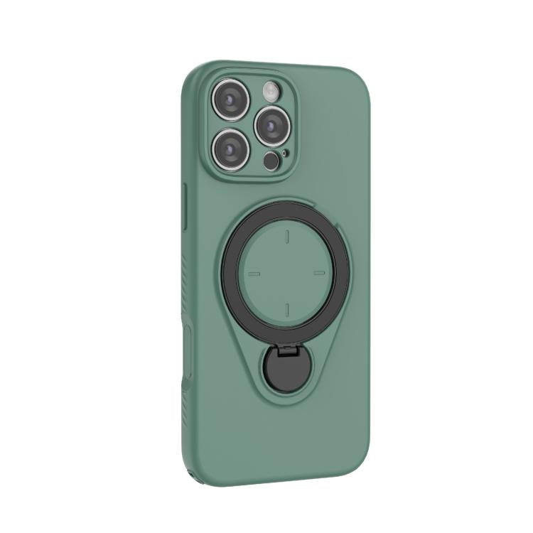 For iPhone 16 Pro Max Ring Shield MagSafe TPU Phone Case with 360 Degree Rotating Holder