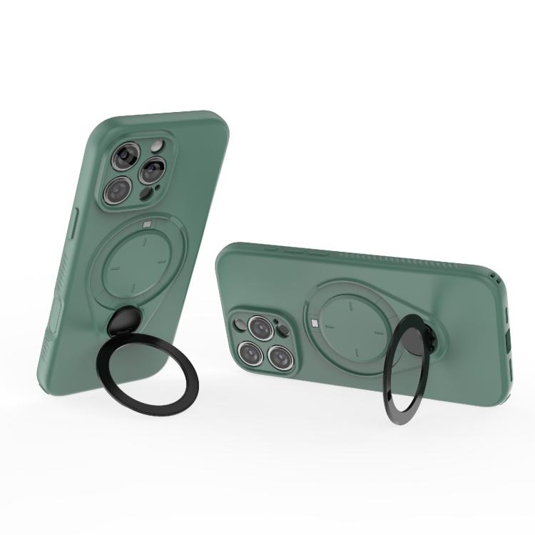 For iPhone 16 Pro Max Ring Shield MagSafe TPU Phone Case with 360 Degree Rotating Holder
