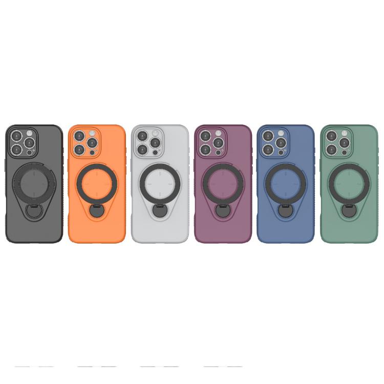 For iPhone 16 Pro Max Ring Shield MagSafe TPU Phone Case with 360 Degree Rotating Holder