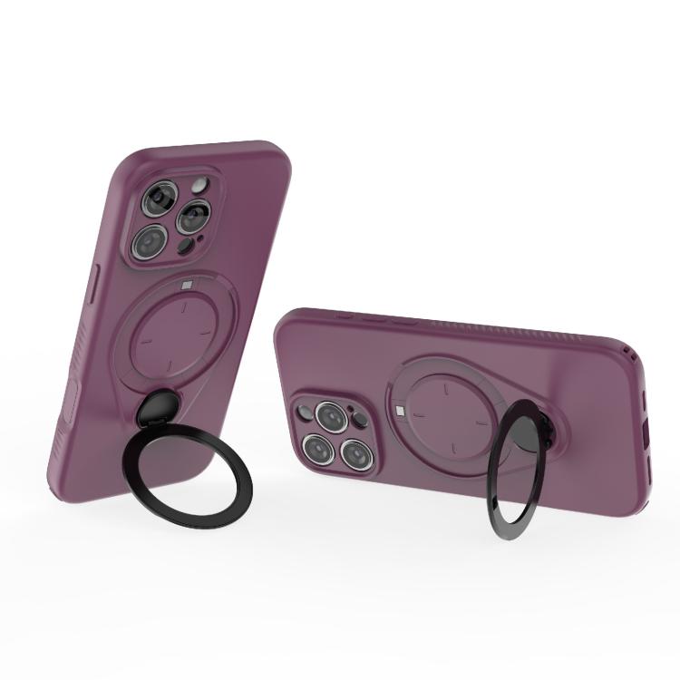 For iPhone 16 Pro Max Ring Shield MagSafe TPU Phone Case with 360 Degree Rotating Holder