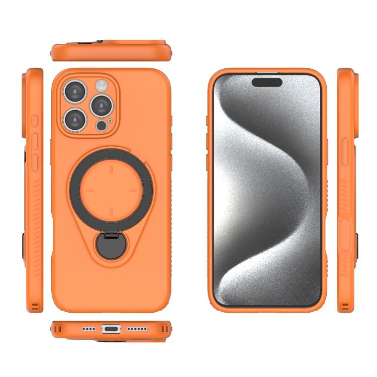 For iPhone 16 Pro Max Ring Shield MagSafe TPU Phone Case with 360 Degree Rotating Holder