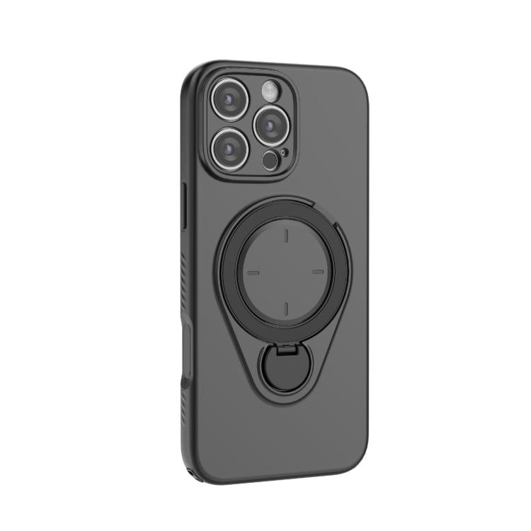 For iPhone 16 Pro Max Ring Shield MagSafe TPU Phone Case with 360 Degree Rotating Holder