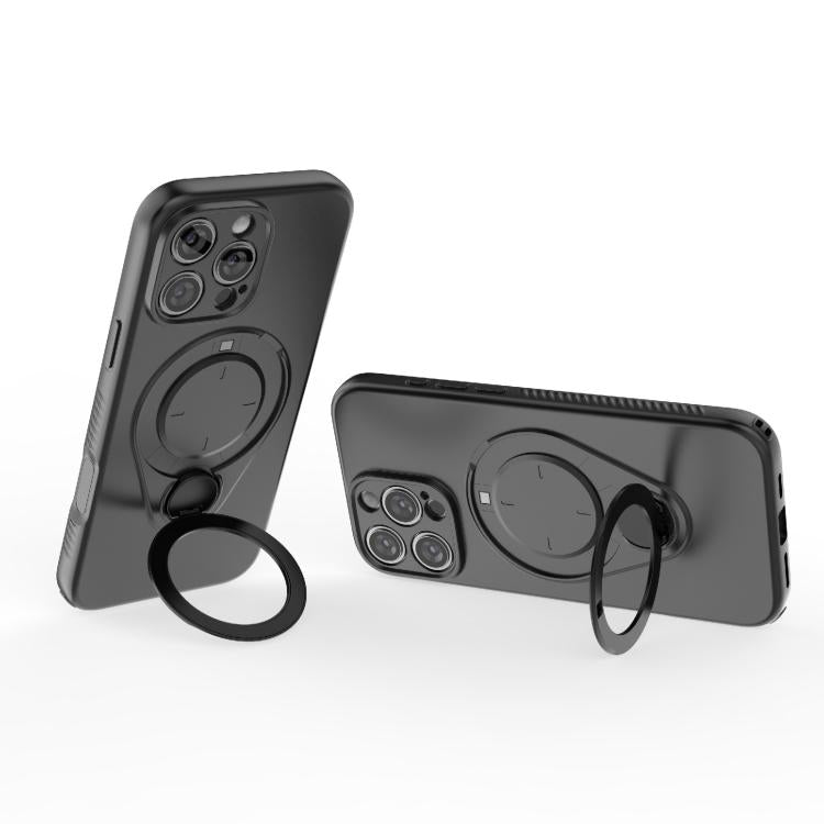 For iPhone 16 Pro Max Ring Shield MagSafe TPU Phone Case with 360 Degree Rotating Holder