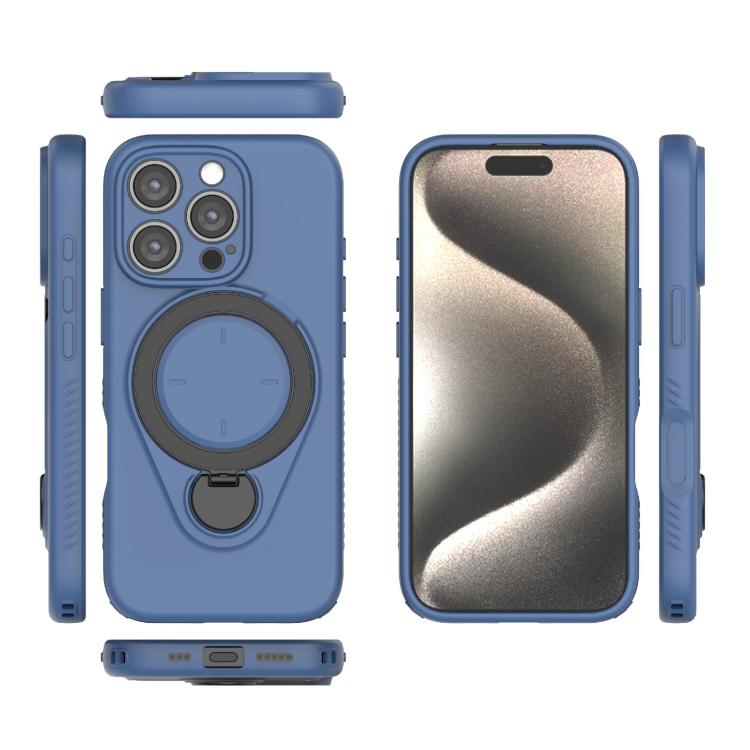 For iPhone 16 Pro Ring Shield MagSafe TPU Phone Case with 360 Degree Rotating Holder