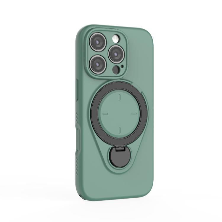 For iPhone 16 Pro Ring Shield MagSafe TPU Phone Case with 360 Degree Rotating Holder