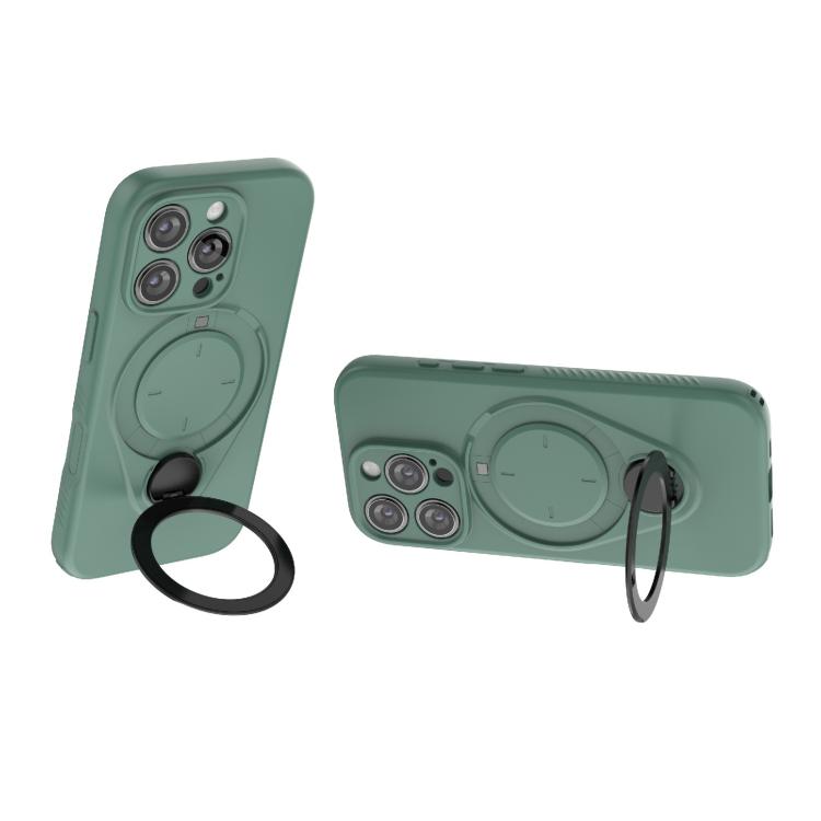 For iPhone 16 Pro Ring Shield MagSafe TPU Phone Case with 360 Degree Rotating Holder