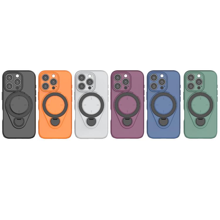 For iPhone 16 Pro Ring Shield MagSafe TPU Phone Case with 360 Degree Rotating Holder