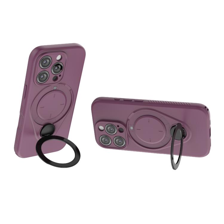 For iPhone 16 Pro Ring Shield MagSafe TPU Phone Case with 360 Degree Rotating Holder