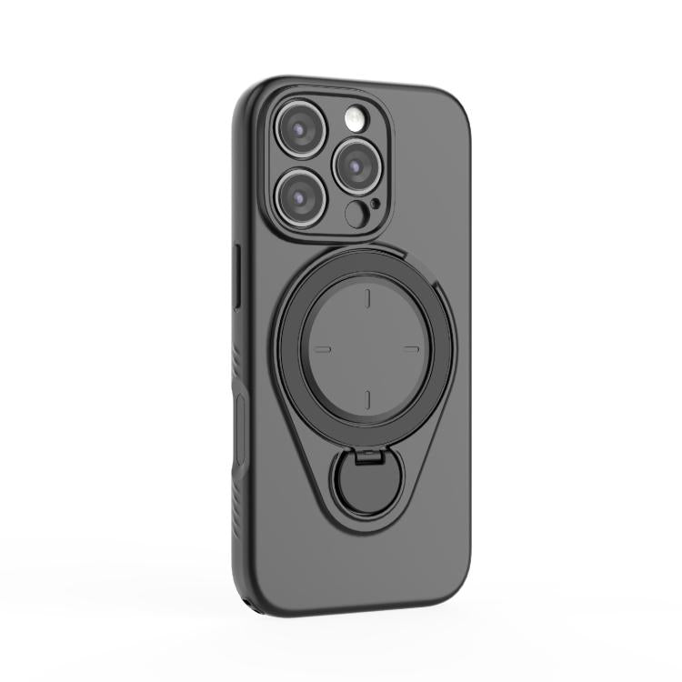 For iPhone 16 Pro Ring Shield MagSafe TPU Phone Case with 360 Degree Rotating Holder