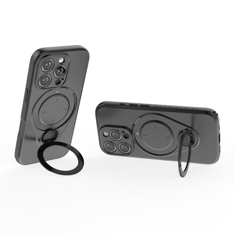 For iPhone 16 Pro Ring Shield MagSafe TPU Phone Case with 360 Degree Rotating Holder