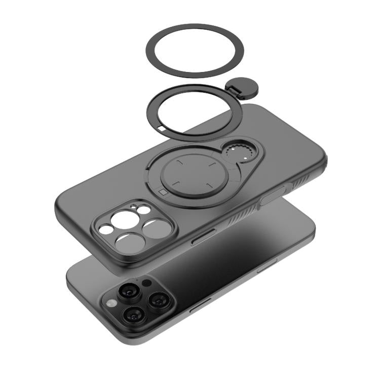 For iPhone 16 Pro Ring Shield MagSafe TPU Phone Case with 360 Degree Rotating Holder