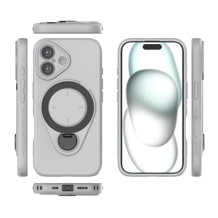 For iPhone 16 Plus Ring Shield MagSafe TPU Phone Case with 360 Degree Rotating Holder