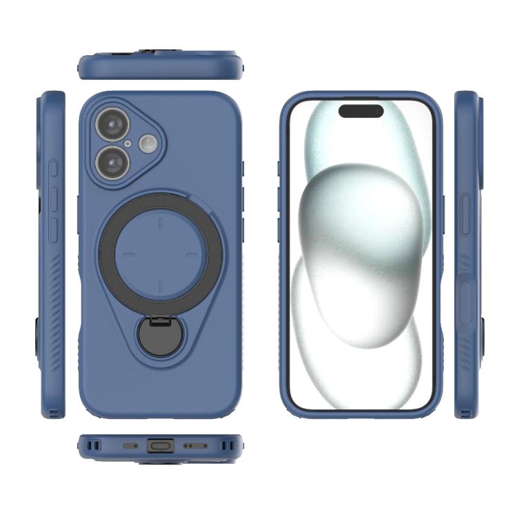 For iPhone 16 Plus Ring Shield MagSafe TPU Phone Case with 360 Degree Rotating Holder