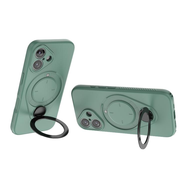 For iPhone 16 Plus Ring Shield MagSafe TPU Phone Case with 360 Degree Rotating Holder