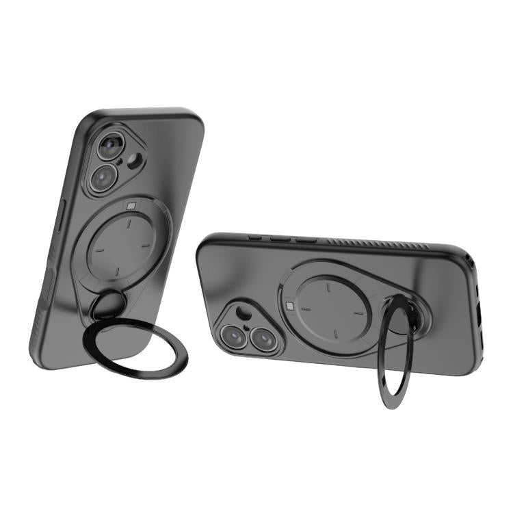 For iPhone 16 Plus Ring Shield MagSafe TPU Phone Case with 360 Degree Rotating Holder