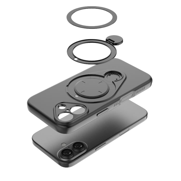 For iPhone 16 Plus Ring Shield MagSafe TPU Phone Case with 360 Degree Rotating Holder