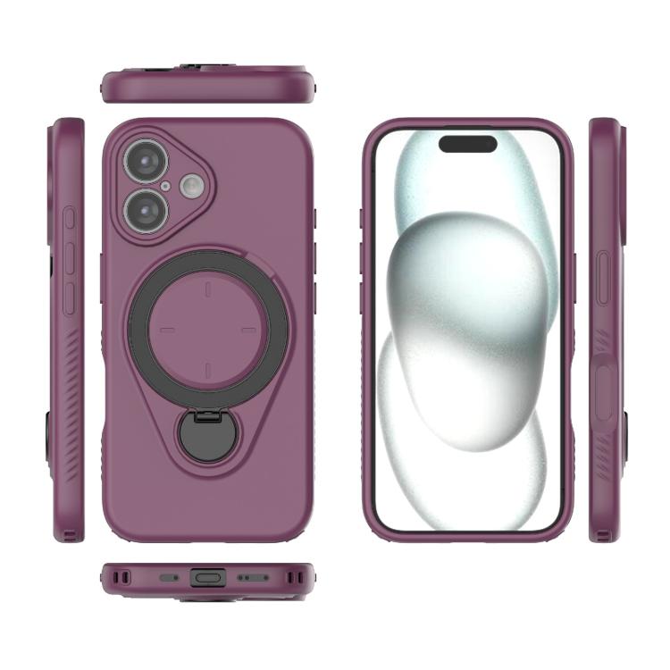 For iPhone 16 Ring Shield MagSafe TPU Phone Case with 360 Degree Rotating Holder