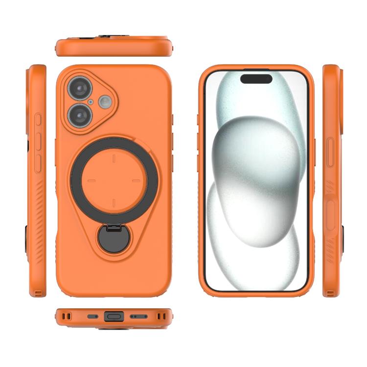 For iPhone 16 Ring Shield MagSafe TPU Phone Case with 360 Degree Rotating Holder