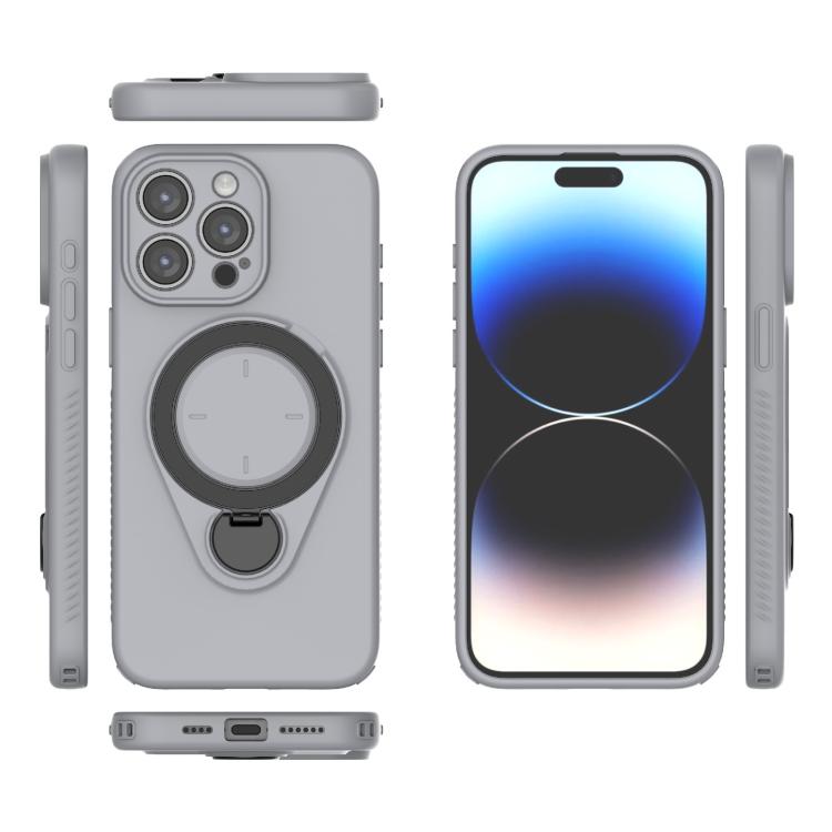 For iPhone 15 Pro Max Ring Shield MagSafe TPU Phone Case with 360 Degree Rotating Holder