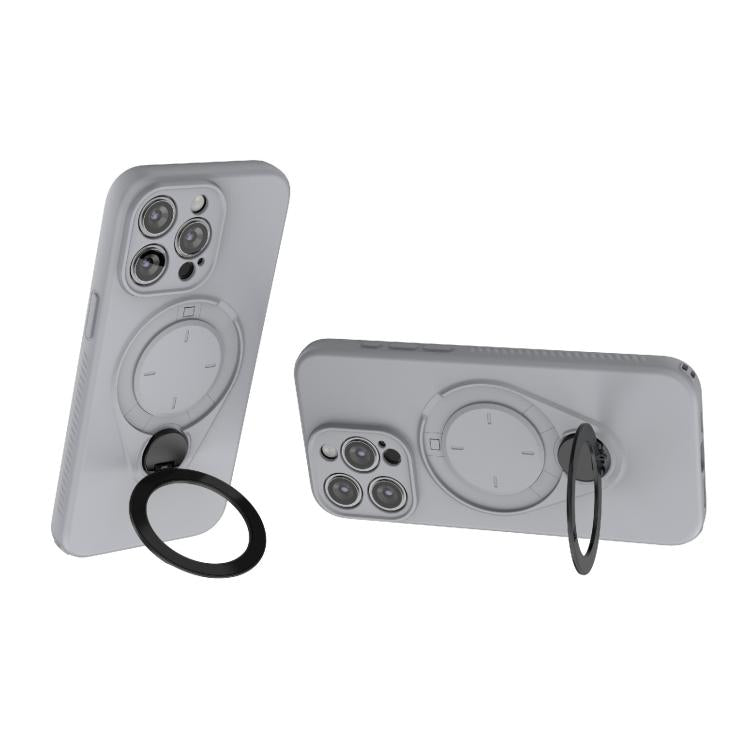 For iPhone 15 Pro Max Ring Shield MagSafe TPU Phone Case with 360 Degree Rotating Holder