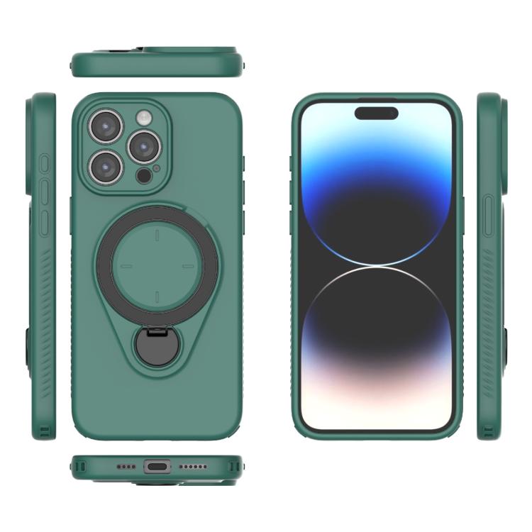 For iPhone 15 Pro Max Ring Shield MagSafe TPU Phone Case with 360 Degree Rotating Holder