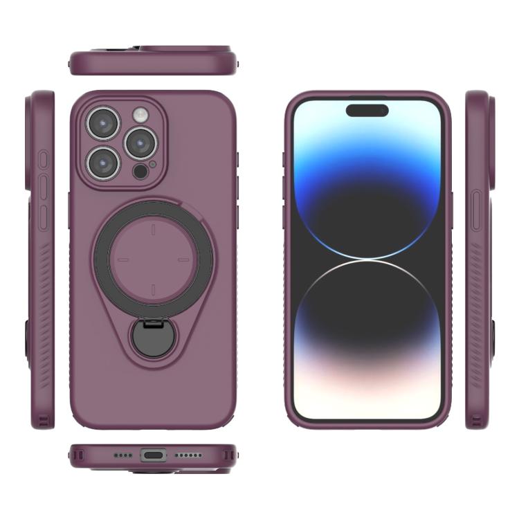 For iPhone 15 Pro Max Ring Shield MagSafe TPU Phone Case with 360 Degree Rotating Holder