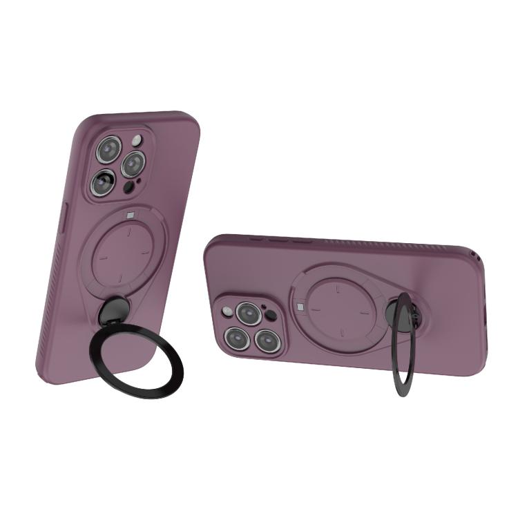 For iPhone 15 Pro Max Ring Shield MagSafe TPU Phone Case with 360 Degree Rotating Holder