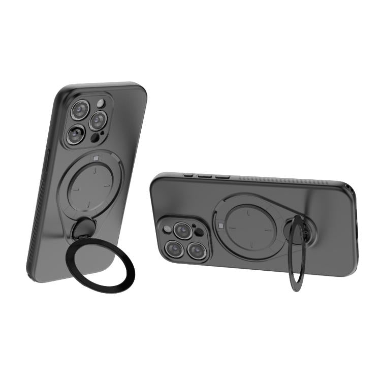 For iPhone 15 Pro Max Ring Shield MagSafe TPU Phone Case with 360 Degree Rotating Holder