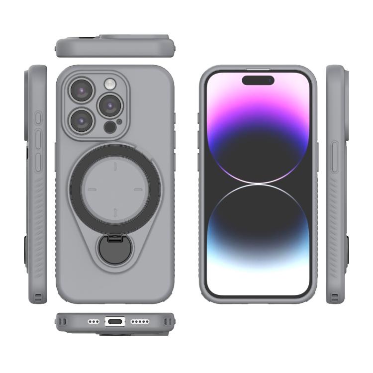 For iPhone 15 Pro Ring Shield MagSafe TPU Phone Case with 360 Degree Rotating Holder