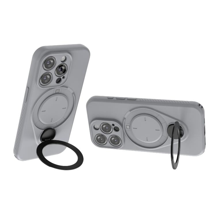 For iPhone 15 Pro Ring Shield MagSafe TPU Phone Case with 360 Degree Rotating Holder
