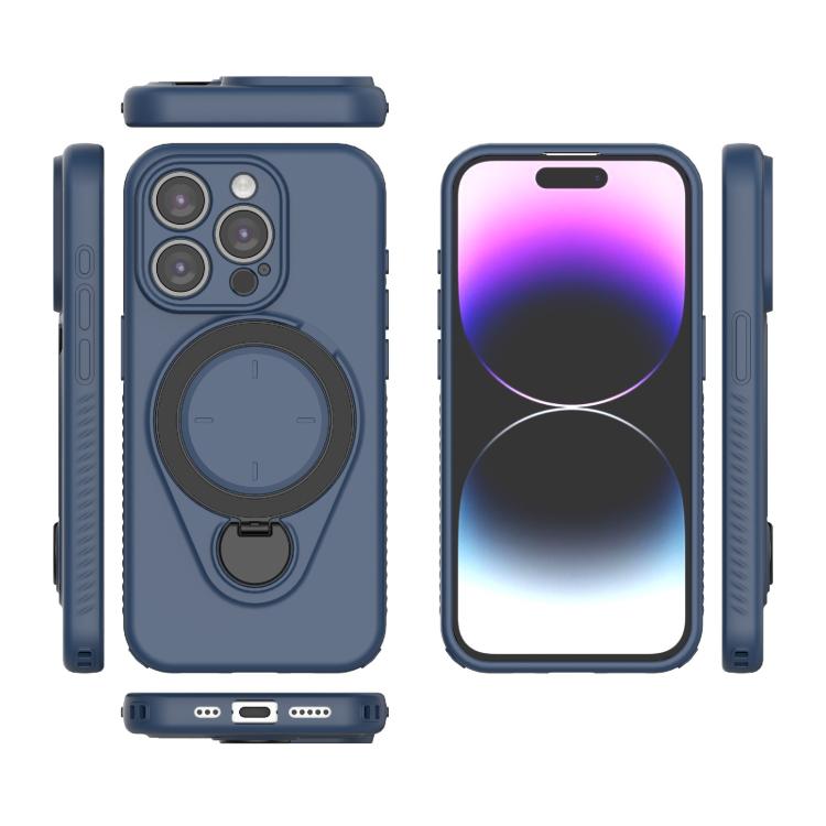For iPhone 15 Pro Ring Shield MagSafe TPU Phone Case with 360 Degree Rotating Holder