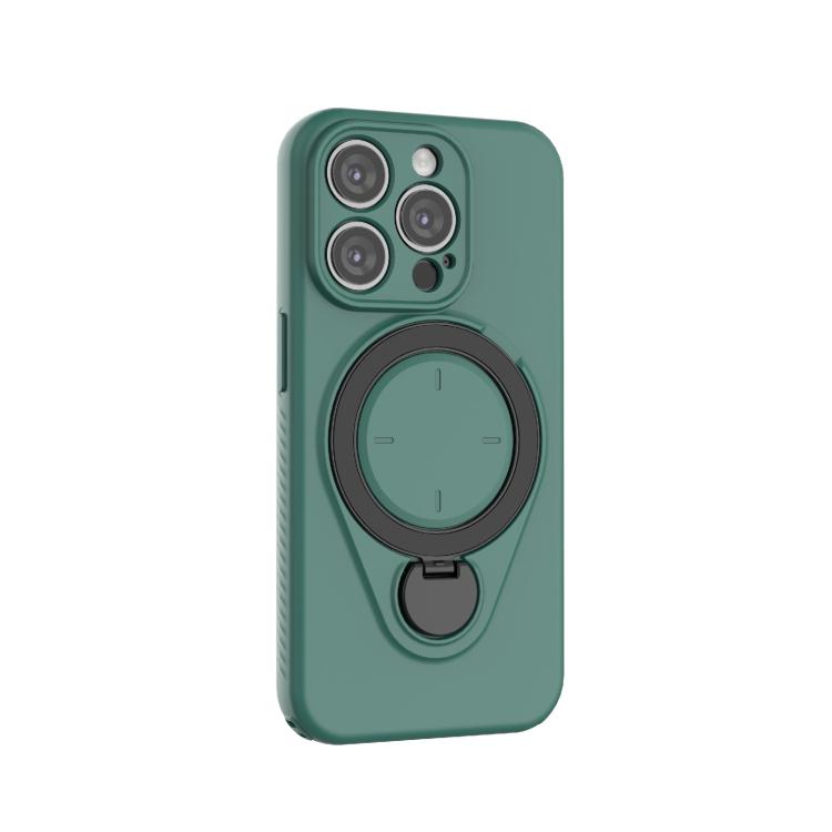For iPhone 15 Pro Ring Shield MagSafe TPU Phone Case with 360 Degree Rotating Holder