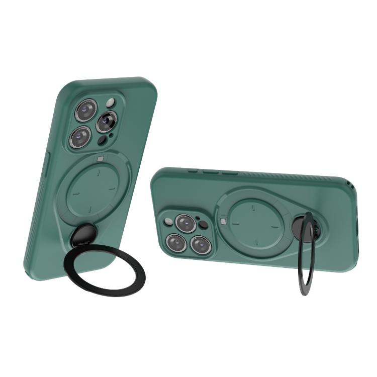 For iPhone 15 Pro Ring Shield MagSafe TPU Phone Case with 360 Degree Rotating Holder