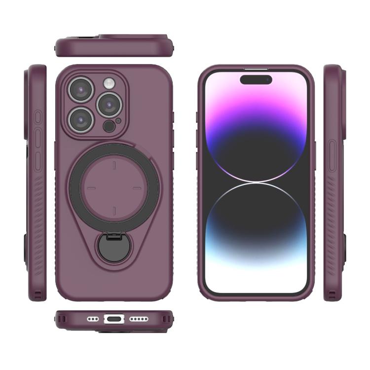 For iPhone 15 Pro Ring Shield MagSafe TPU Phone Case with 360 Degree Rotating Holder