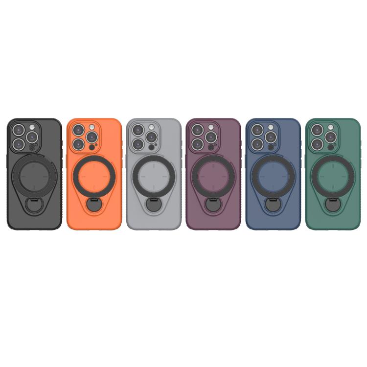 For iPhone 15 Pro Ring Shield MagSafe TPU Phone Case with 360 Degree Rotating Holder