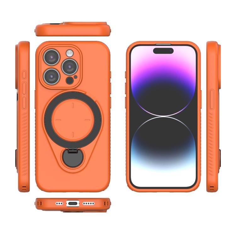 For iPhone 15 Pro Ring Shield MagSafe TPU Phone Case with 360 Degree Rotating Holder