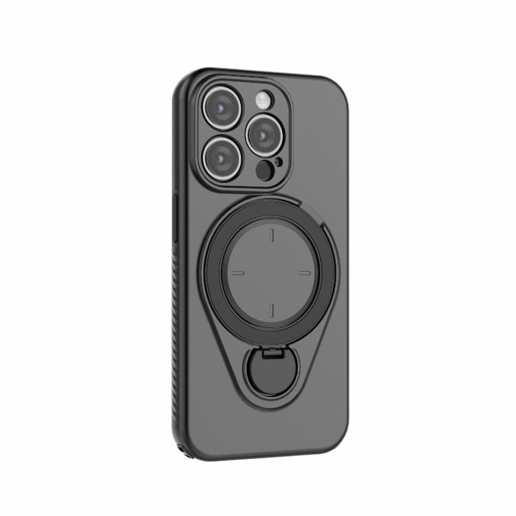 For iPhone 15 Pro Ring Shield MagSafe TPU Phone Case with 360 Degree Rotating Holder